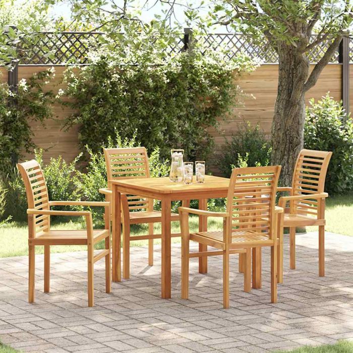 BROGLEN Dining Chair 2 pcs 62.5x54.x95.5 cm Solid Teak Wood - Brown