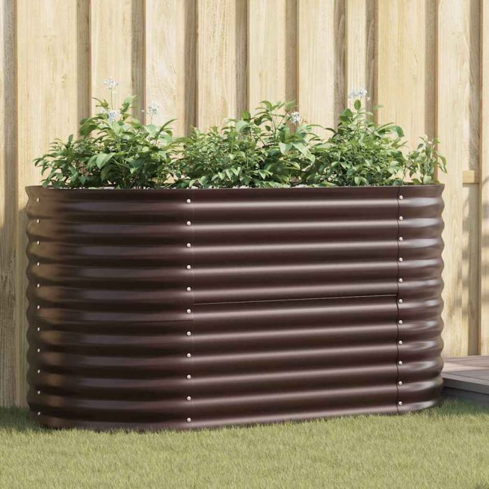 NEMVALE Garden Raised Bed 160x80x81 cm Steel - Brown
