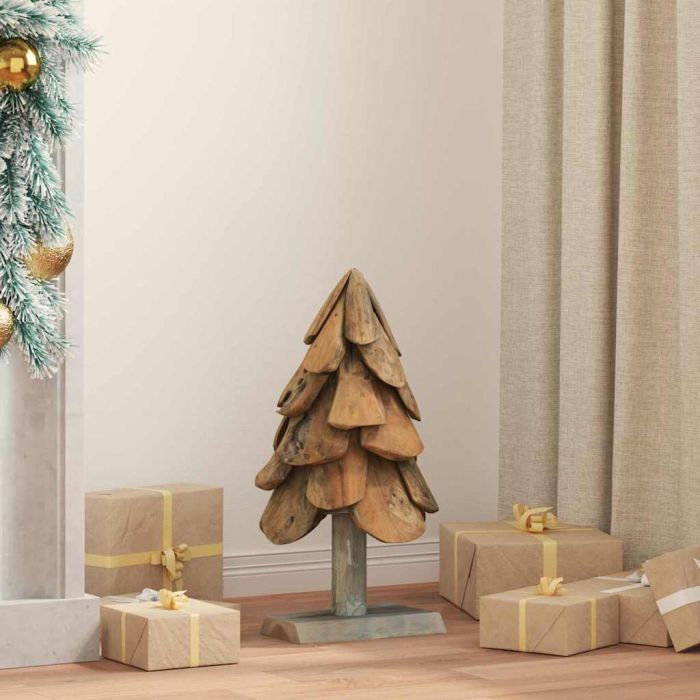 FROSTRO Christmas Tree with Stand Brown 60 cm Solid teak wood