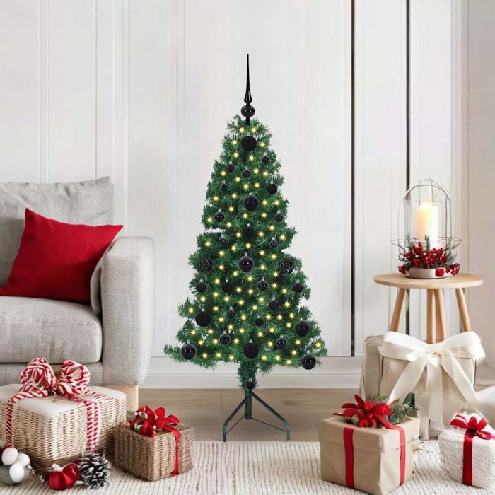 COZZIE Corner Artificial Christmas Tree Green 120 cm PVC and Metal