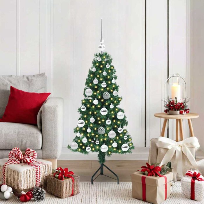 COZZIE Corner Artificial Christmas Tree Green 120 cm PVC and Metal