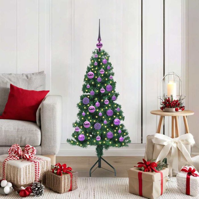 COZZIE Corner Artificial Christmas Tree Green 120 cm PVC and Metal