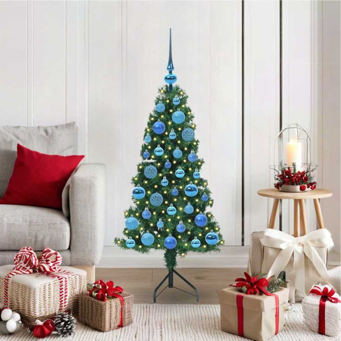 COZZIE Corner Artificial Christmas Tree Green 120 cm PVC and Metal