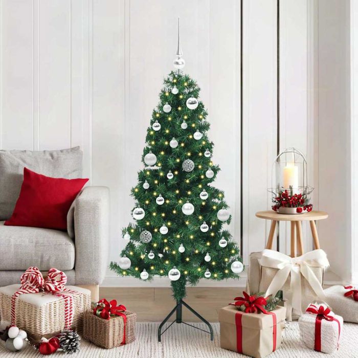 COZZIE Corner Artificial Christmas Tree Green 150 cm PVC and Metal