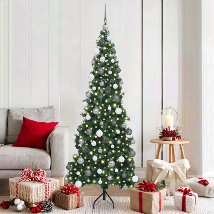 COZZIE Corner Artificial Christmas Tree Green 180 cm PVC and Metal