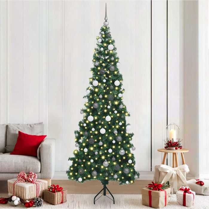 COZZIE Corner Artificial Christmas Tree Green 210 cm PVC and Metal