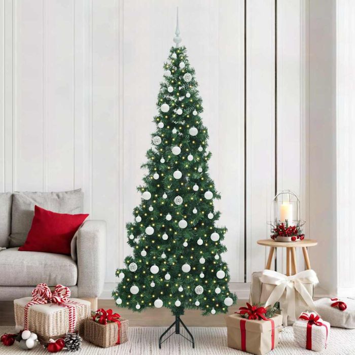 COZZIE Corner Artificial Christmas Tree Green 210 cm PVC and Metal