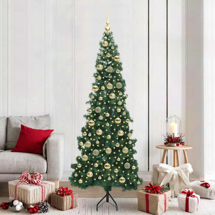 COZZIE Corner Artificial Christmas Tree Green 210 cm PVC and Metal