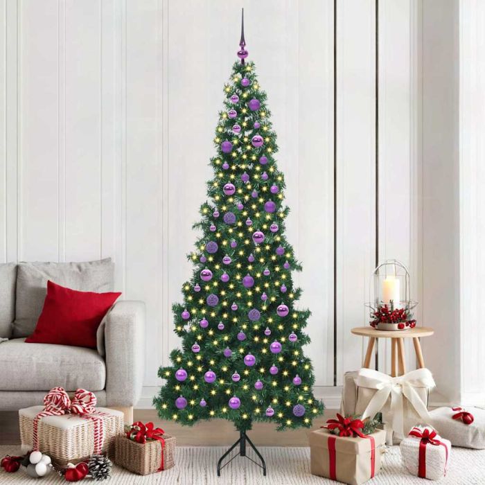 COZZIE Corner Artificial Christmas Tree Green 210 cm PVC and Metal