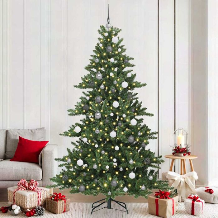 EMBERA Artificial Hinged Christmas Tree with 300 LEDs 210 cm PVC