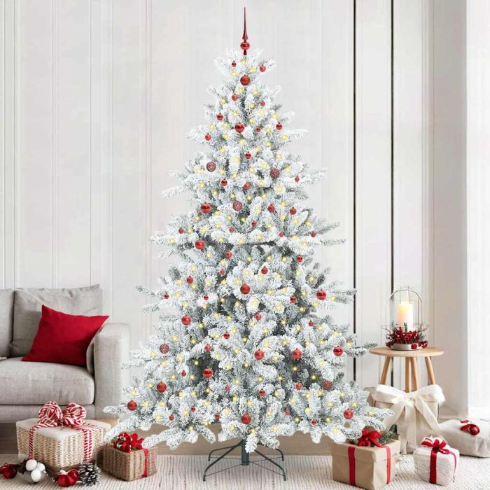 ELSERA Artificial Hinged Christmas Tree with 300 LEDs 240 cm PVC