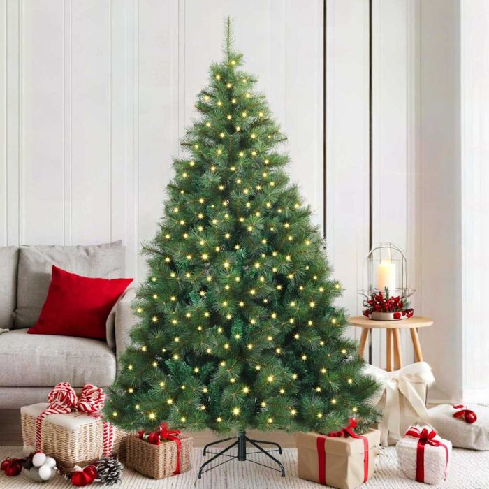 ELSERA Artificial Christmas Tree with 300 LEDs Green 180 cm PE and PVC