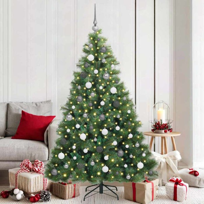 ELSERA Artificial Christmas Tree with 300 LEDs Green 180 cm PE and PVC