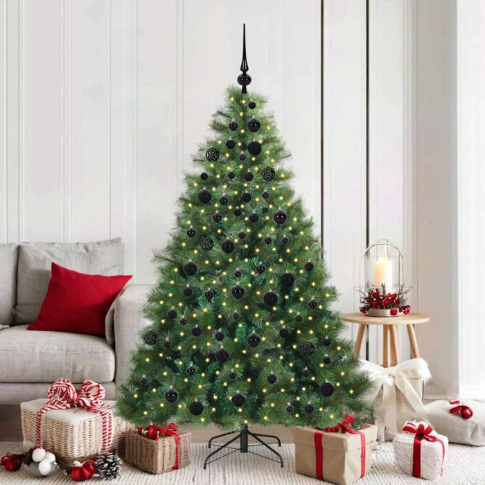 ELSERA Artificial Christmas Tree with 300 LEDs Green 180 cm PE and PVC