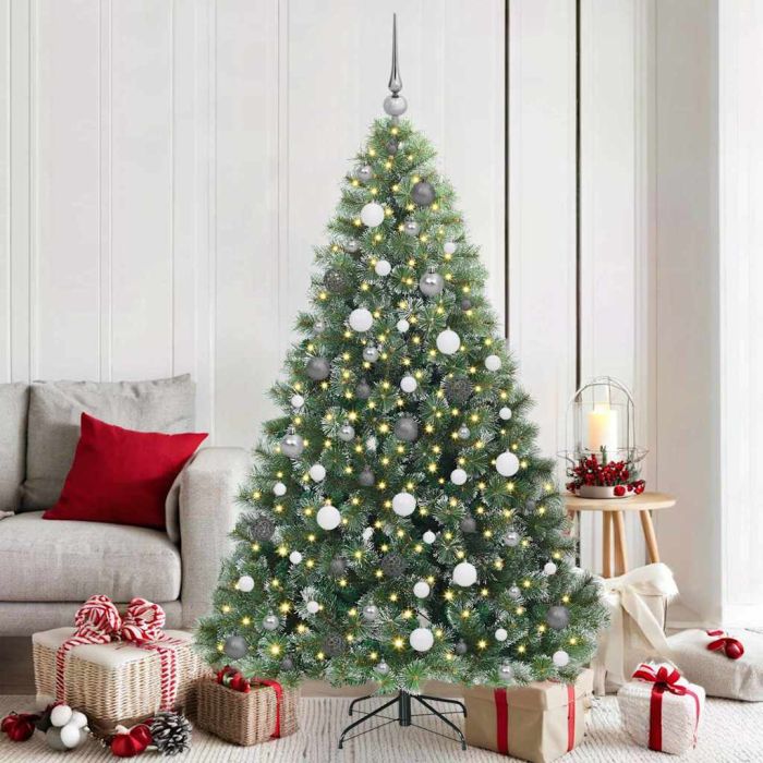 FIRILO Artificial Christmas Tree with 300 LEDs Green 180 cm PE and PVC