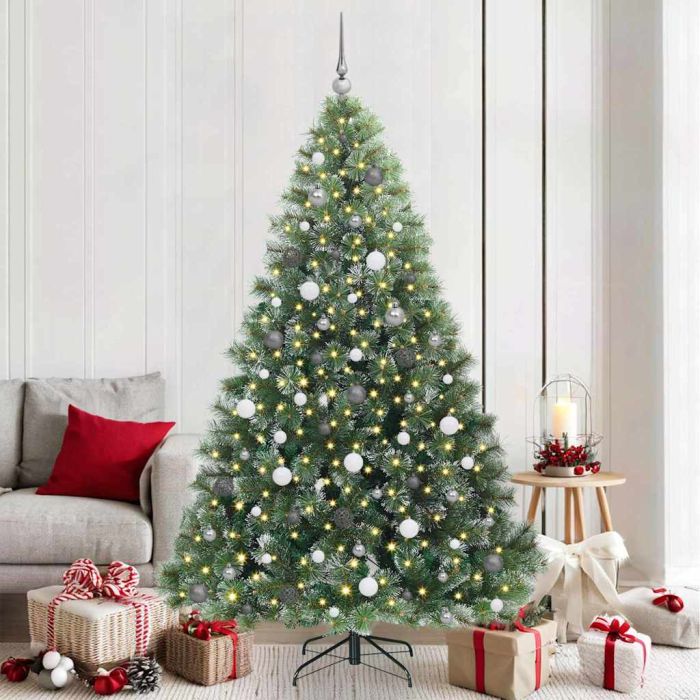 FIRILO Artificial Christmas Tree with 300 LEDs Green 210 cm PE and PVC