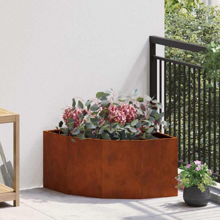 CLSRIDG Corner Planter Rusty 60x60x35 cm Weathering Steel