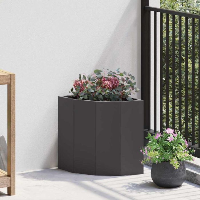 CLSRIDG Corner Planter 30x30x35 cm Steel - Black