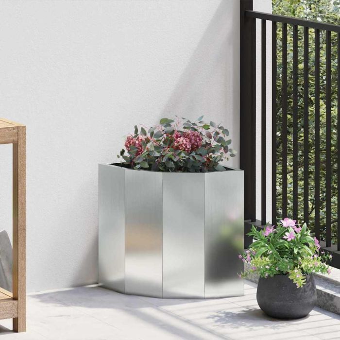 CLSRIDG Corner Planter 30x30x35 cm Galvanised Steel - Silver