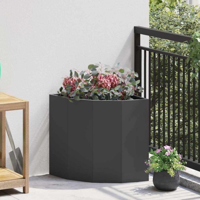 CLSRIDG Corner Planter 45x45x50 cm Steel - Black