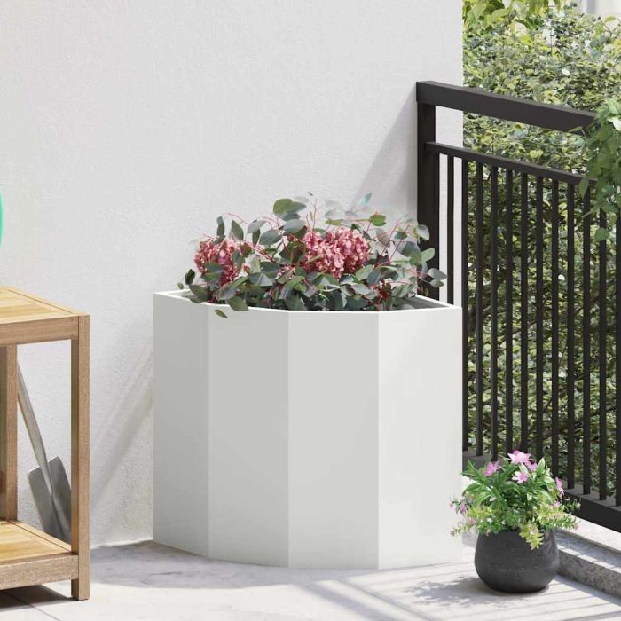 CLSRIDG Corner Planter 45x45x50 cm Steel - White