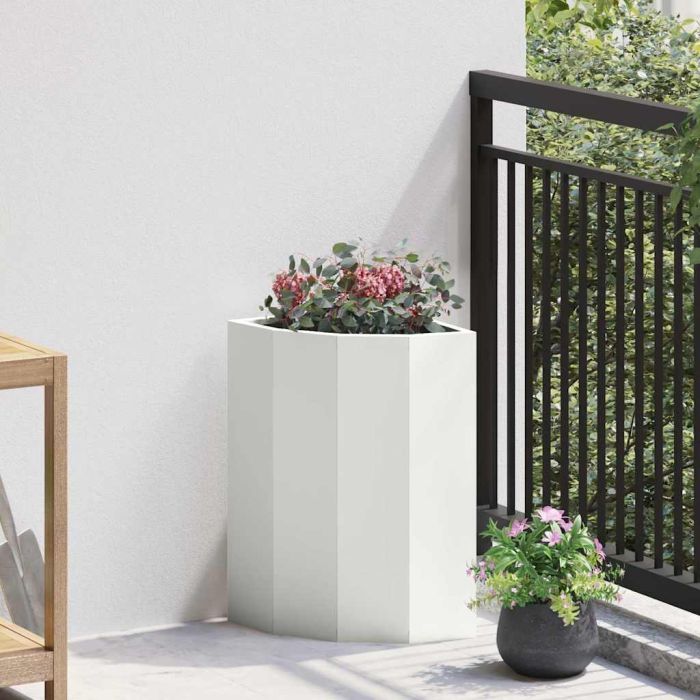 CLSRIDG Corner Planter 30x30x50 cm Steel - White