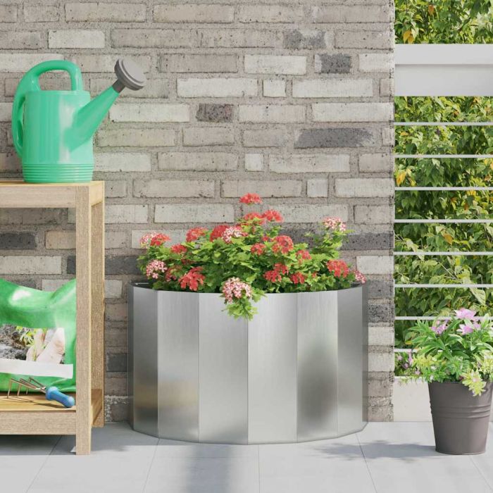 CLSRIDG Planter 60x30x35 cm Galvanised Steel - Silver