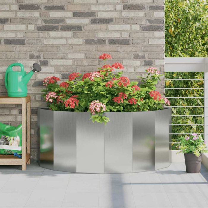 CLSRIDG Planter 120x60x50 cm Galvanised Steel - Silver