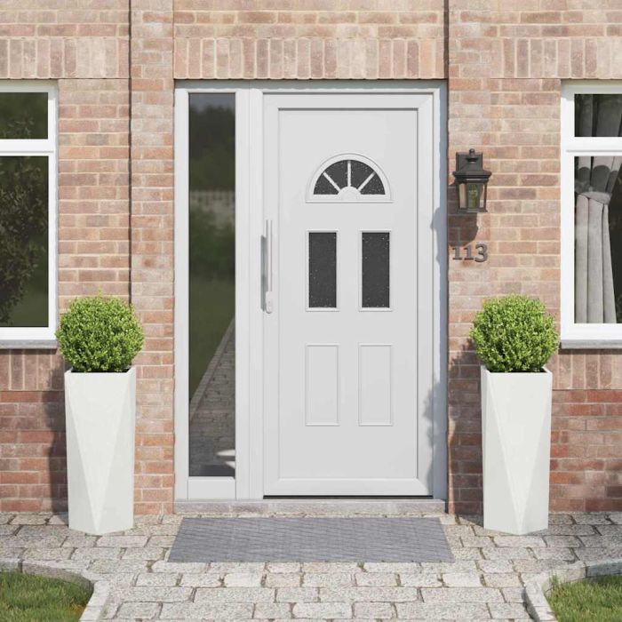 CLSRIDG Planter 2 pcs 30x30x75 cm Steel - White