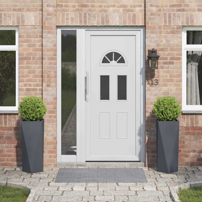 CLSRIDG Planter 2 pcs Anthracite 30x30x75 cm Steel