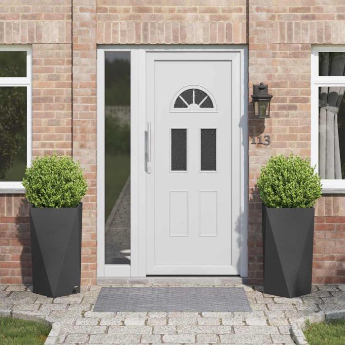 CLSRIDG Planter 2 pcs 40x40x75 cm Steel - Black