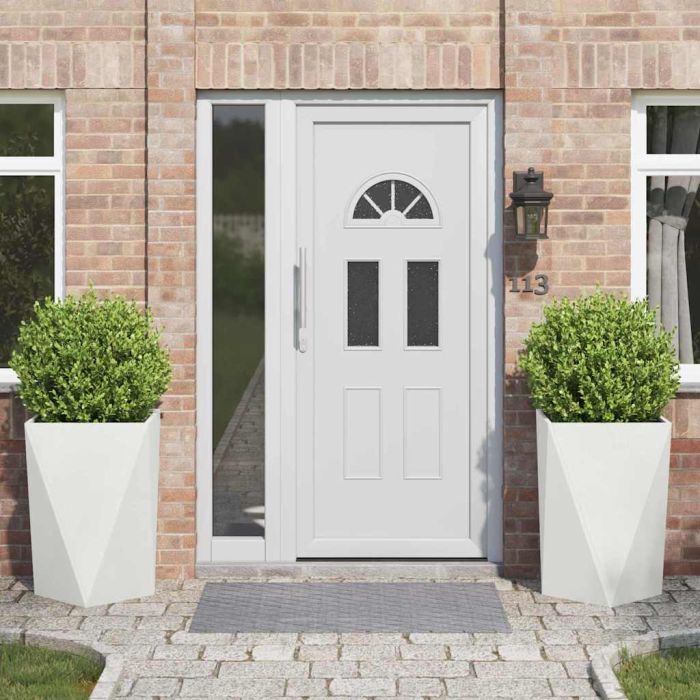 CLSRIDG Planter 2 pcs 50x50x75 cm Steel - White