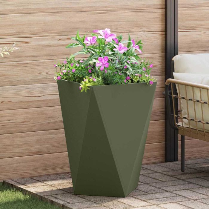 CLSRIDG Planter Olive 50x50x75 cm Steel - Green