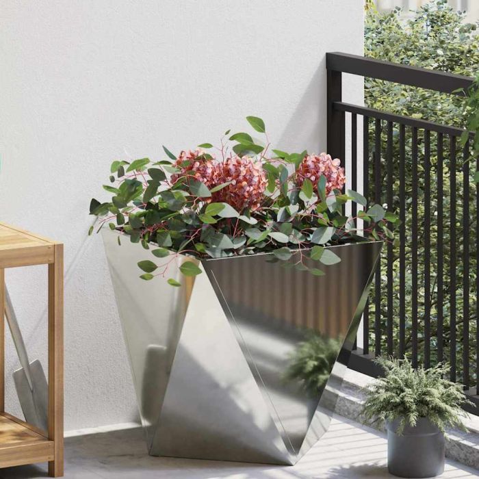 CLSRIDG Planter 50x50x50 cm Galvanised Steel - Silver
