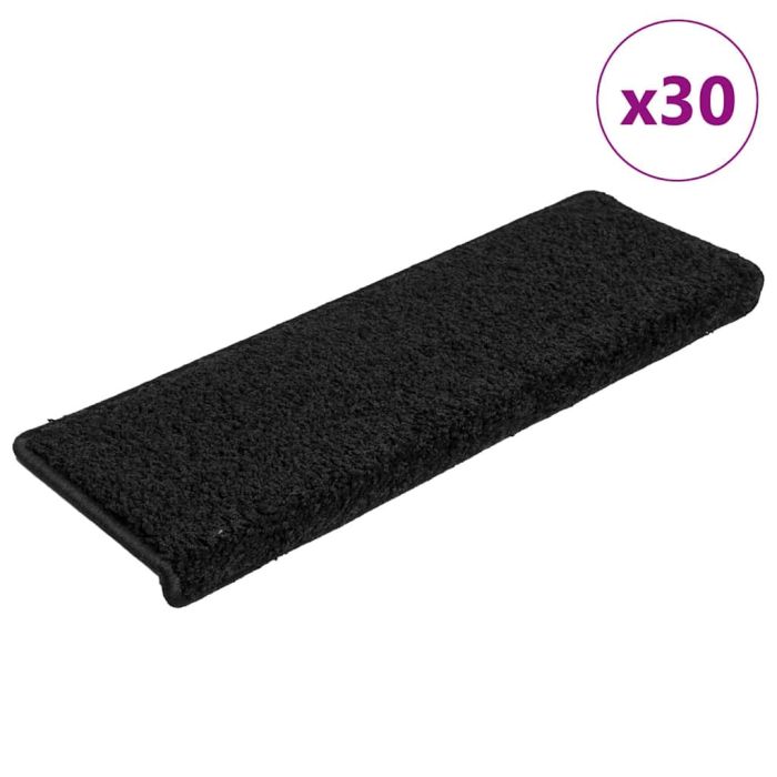 Stair Mats 30 pcs 65x21x4 cm Black