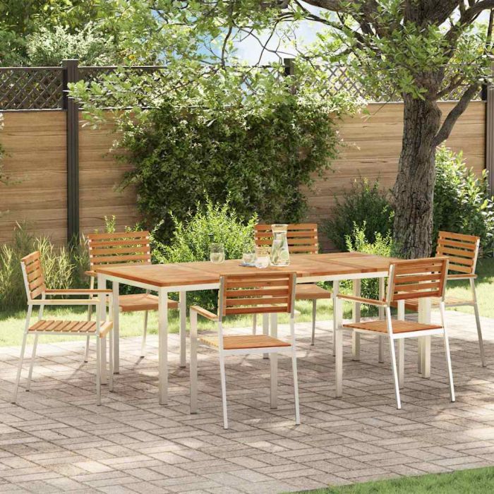 ROASH Garden Dining Set 7 pcs Solid Teak Wood - Brown