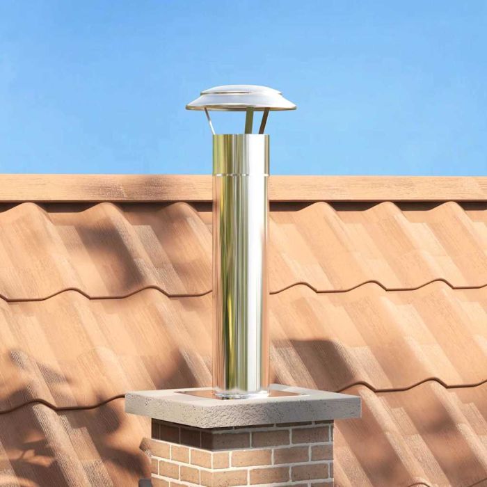 GAOAK Chimney Head Extension 24x24x50 cm Stainless Steel - Silver