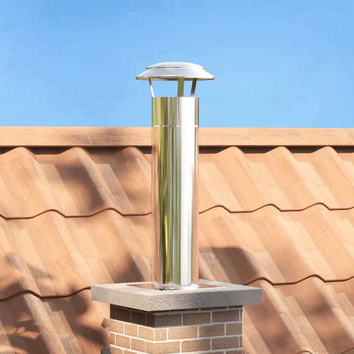 GAOAK Chimney Head Extension 26x26x50 cm Stainless Steel - Silver