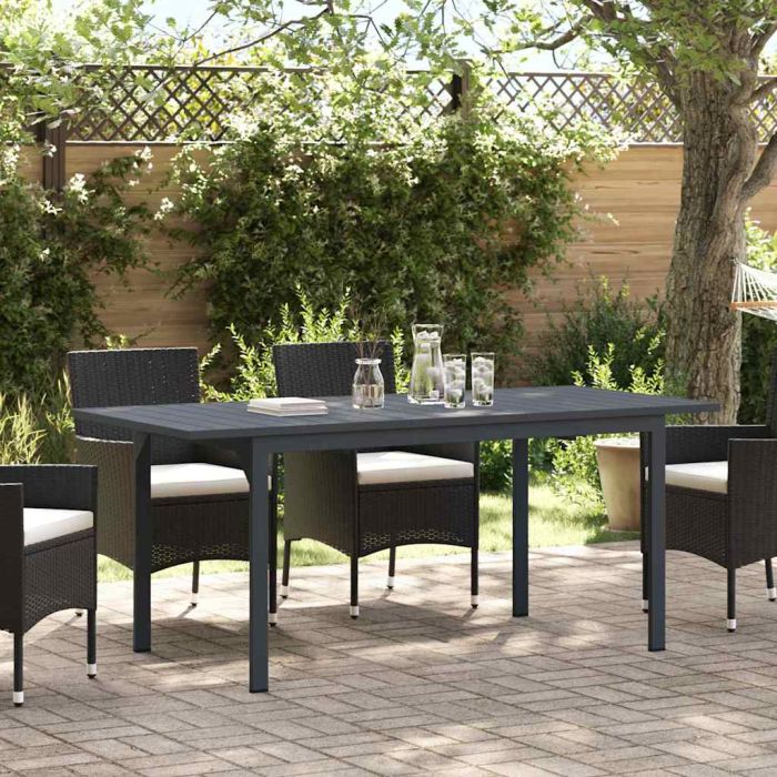 SIMVALE Patio Table Anthracite 180x80x74 cm Powder-Coated Steel