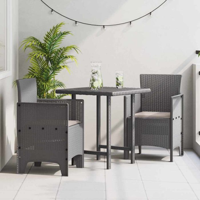 MEFORD Garden Chair 2 pcs Light 53x49x85 cm Polypropylene - Grey