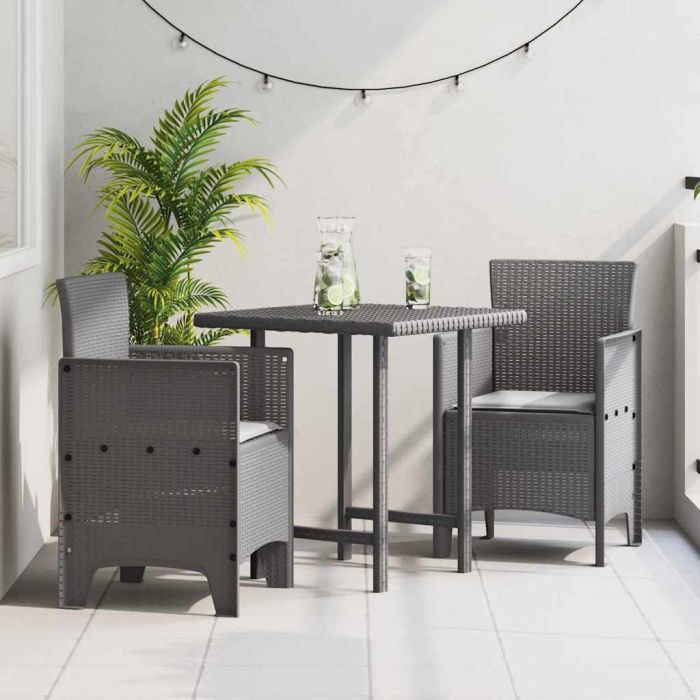 MEFORD Garden Chair 2 pcs Light 53x49x85 cm Polypropylene - Grey