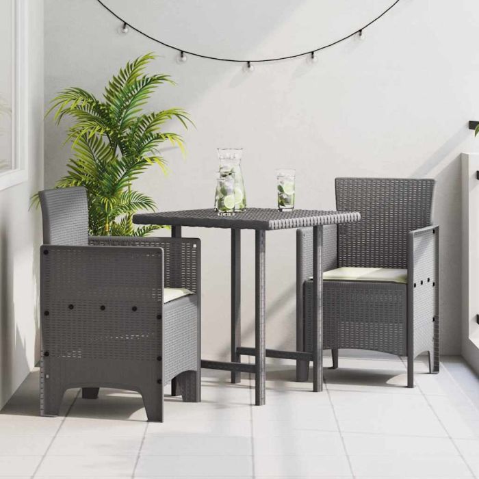 MEFORD Garden Chair 2 pcs Light 53x49x85 cm Polypropylene - Grey