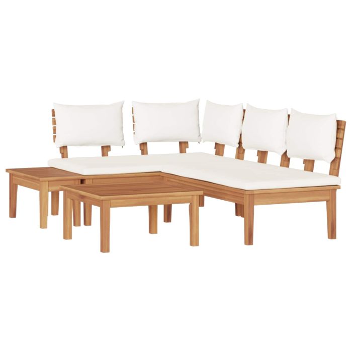 ERMFORD Garden Sofa Set 4 pcs Brown and - Cream