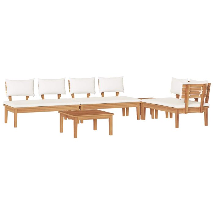 ERMFORD Garden Sofa Set 5 pcs Brown and - Cream