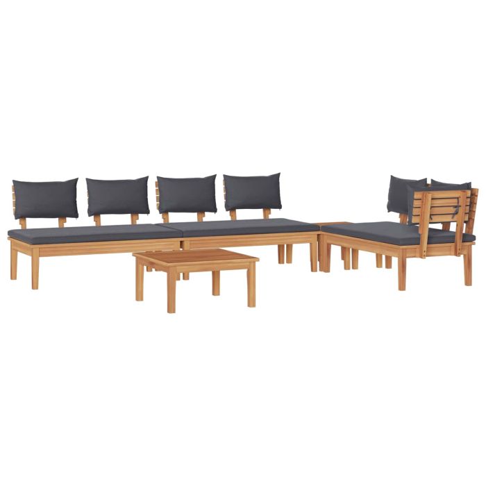 ERMFORD Garden Sofa Set 5 pcs and Grey - Brown