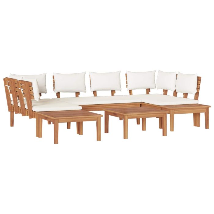 ERMFORD Garden Sofa Set 4 pcs Brown and - Cream
