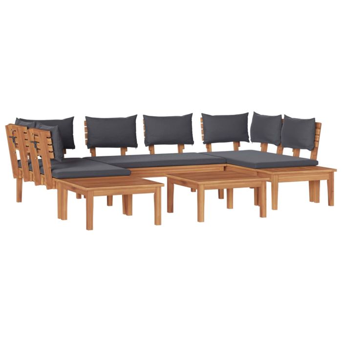 ERMFORD Garden Sofa Set 4 pcs and Grey - Brown