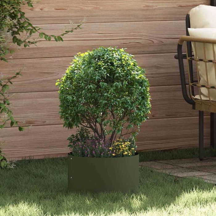 DASCOVE Planter Ring Olive 30x30x20 cm Cold-rolled Steel - Green