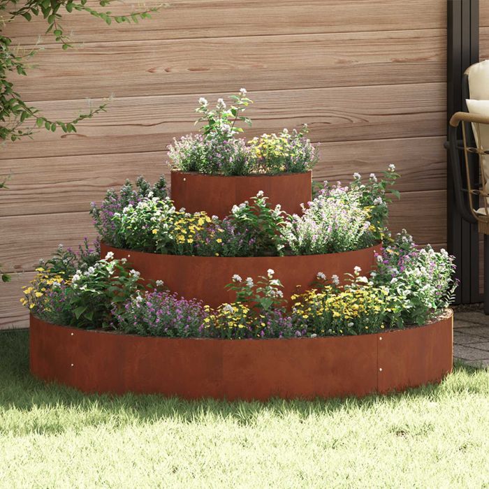 DASCOVE Garden Planter 120x120x20 cm Weathering Steel - Brown