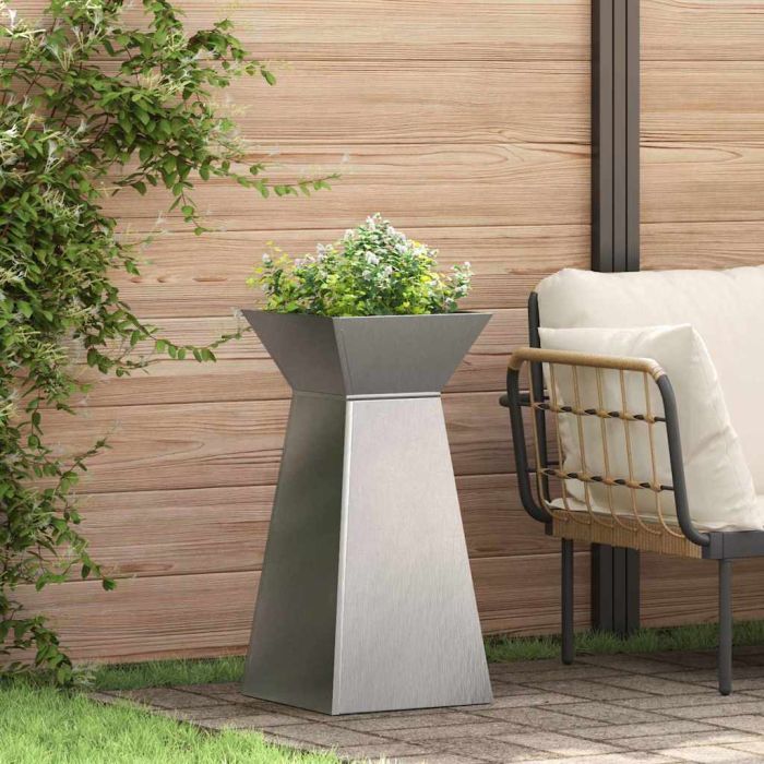 DRDALE Pillar Planter 2 pcs 35x35x73 cm - Silver